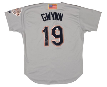 2001 Tony Gwynn Game Used and Signed San Diego Padres Road Jersey
